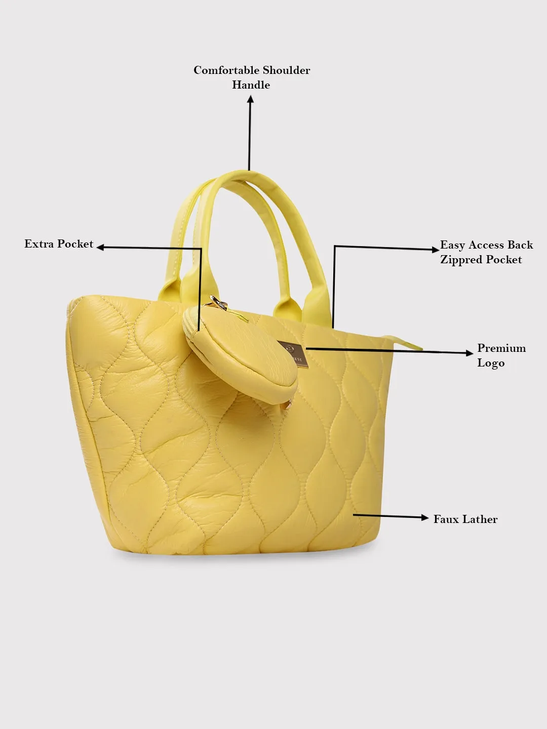 Caprese Briar Tote Small Office Handbag Yellow