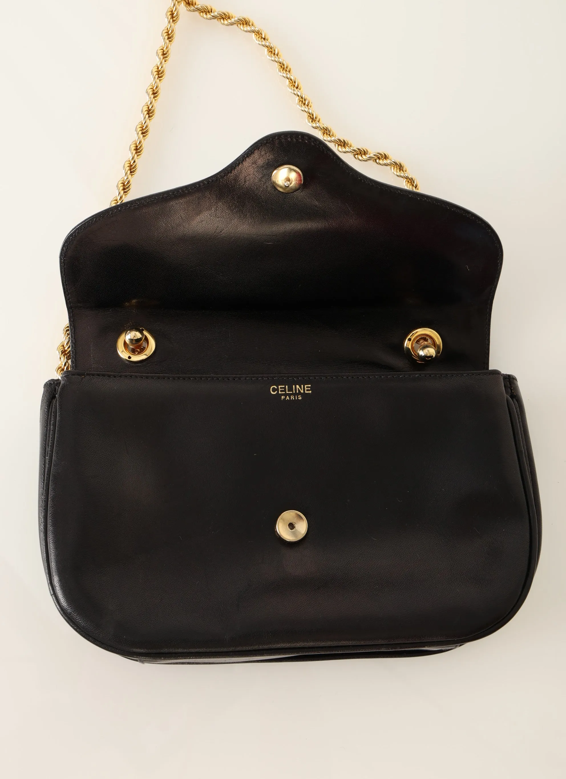 Celine Boxcalf Chain Shoulder Bag