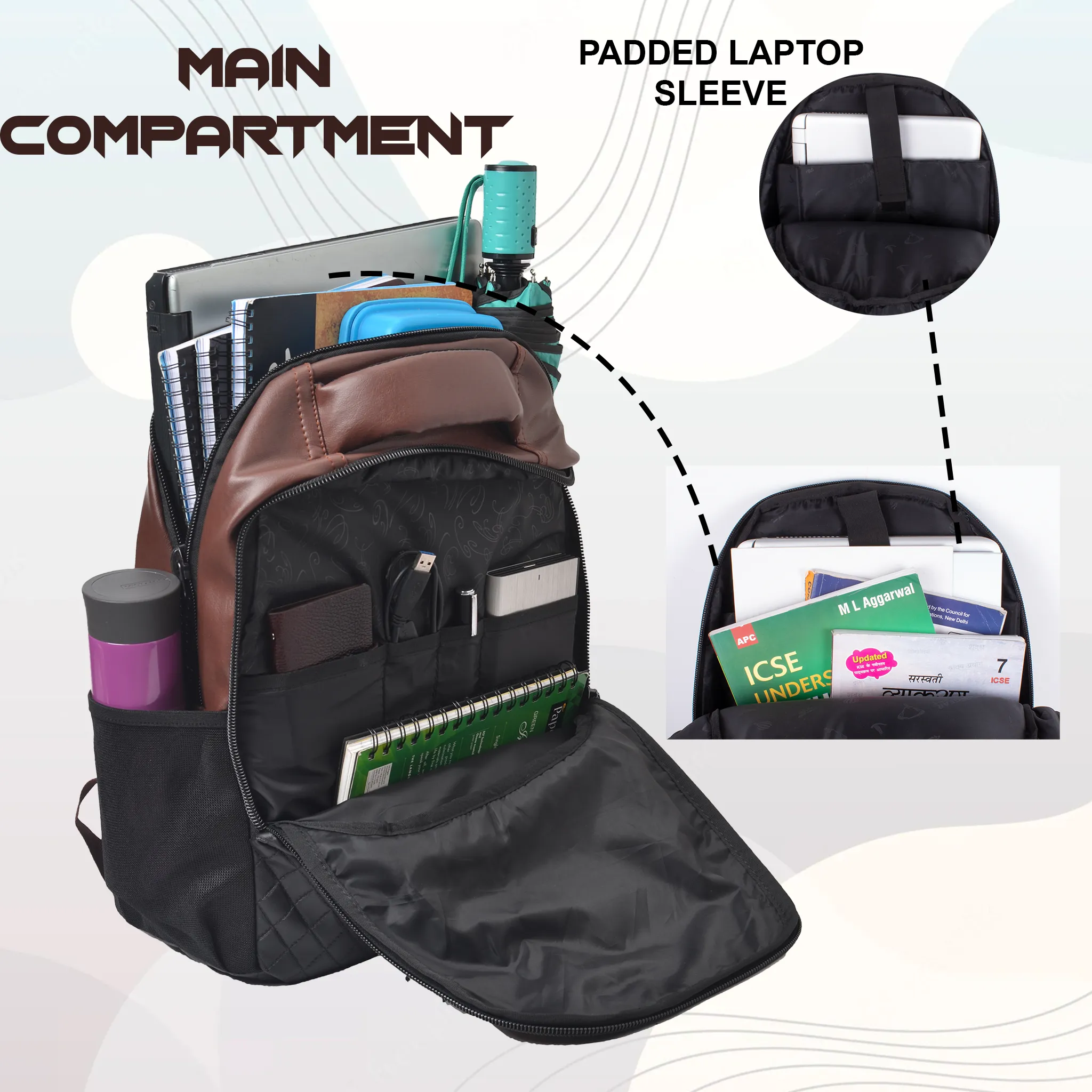 CEO 25L Brown Laptop Backpack