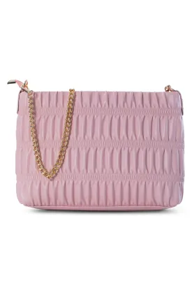 Chain handle Rouched Handbag | PINK | 0574ZZ