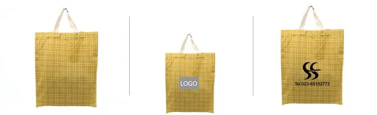 Checkered Cotton Tote Bag With Carrying Handles And Carrying Straps