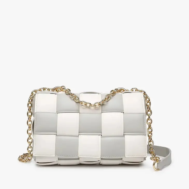 Checkered Crossbody Chain Strap