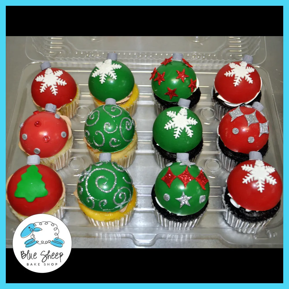 Christmas Ornament Cupcakes