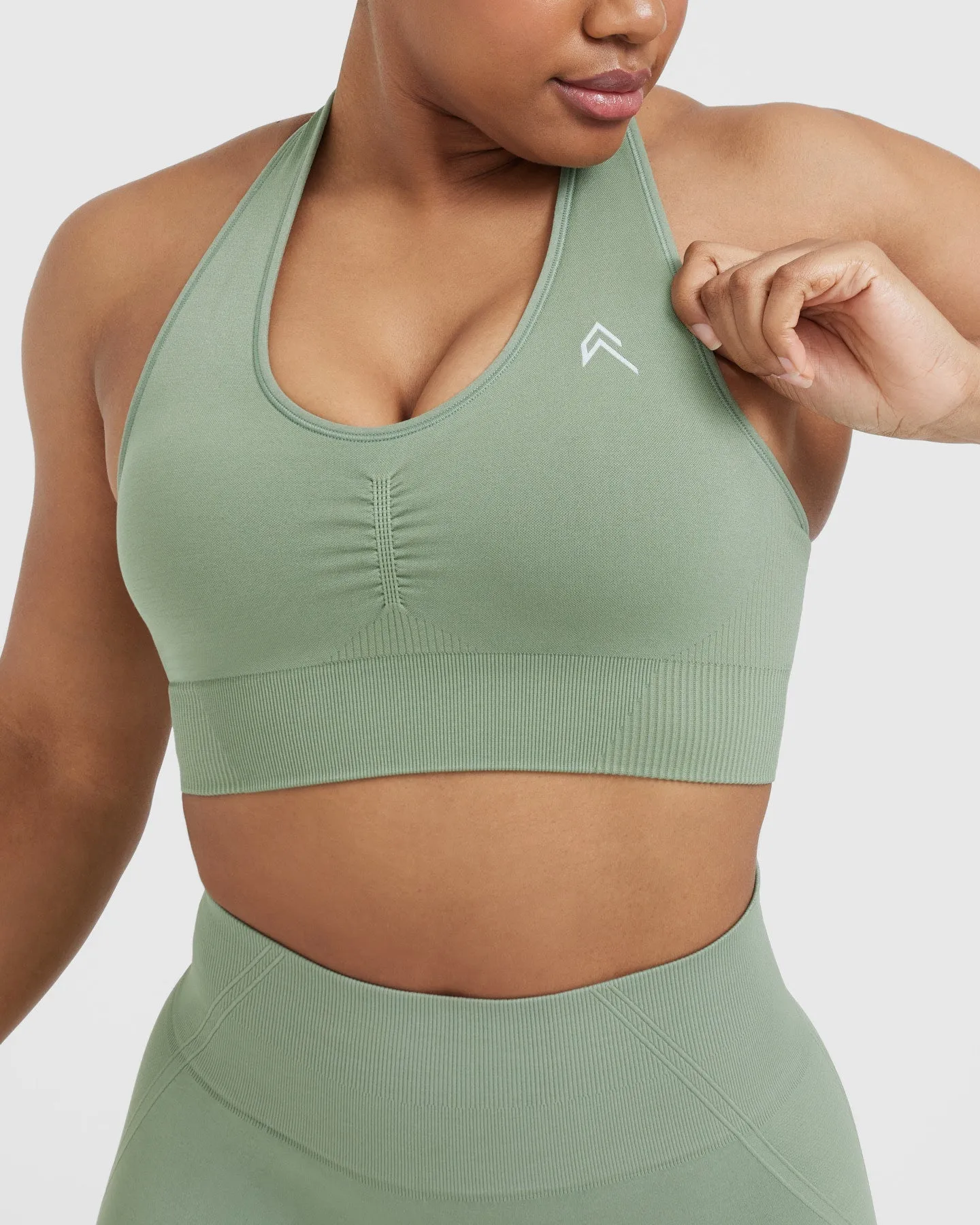 Classic Seamless 2.0 V-Neck Bralette | Sage Marl