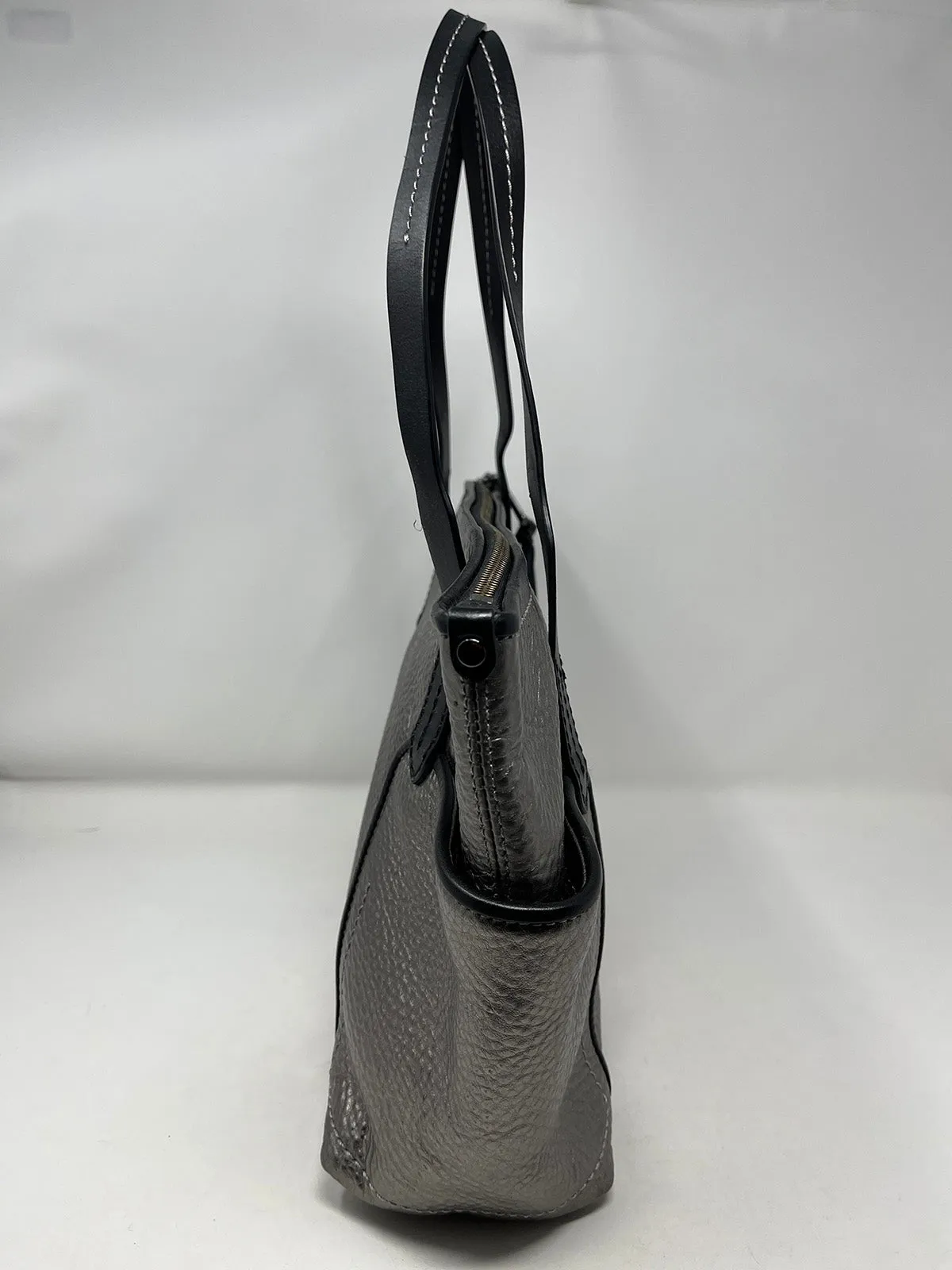 Cole Haan Gunmetal Pebble Leather Tote