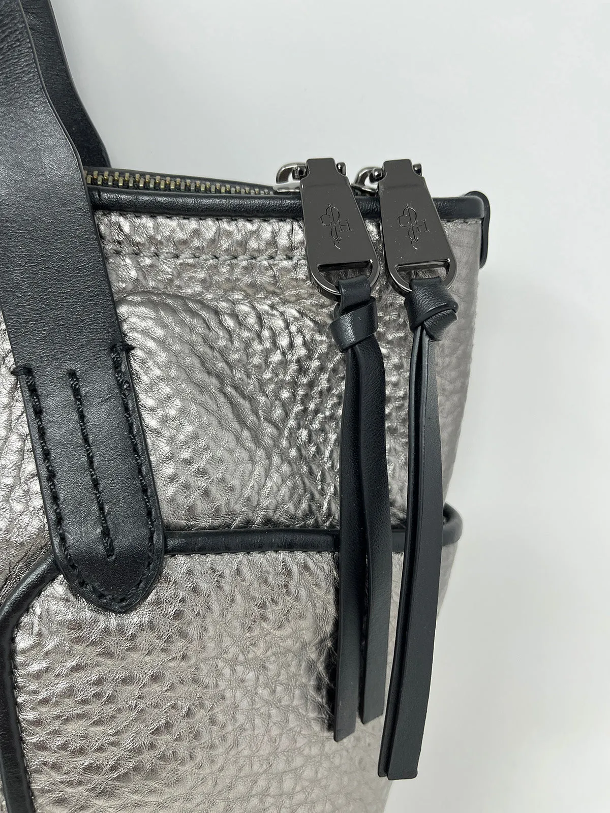 Cole Haan Gunmetal Pebble Leather Tote