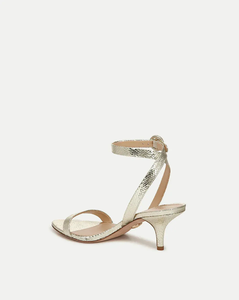 Darcelle Metallic Leather Sandal Platinum