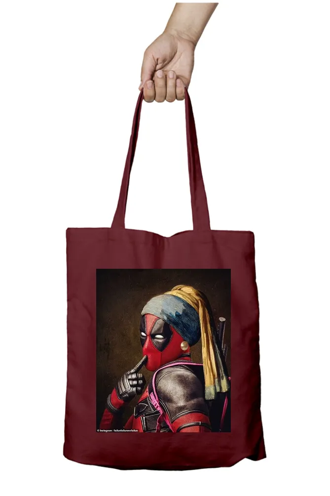 Deadpool with the Pearl Earring Tote Bag