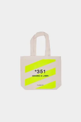 FLUOR YELLOW STRIPES TOTE-BAG