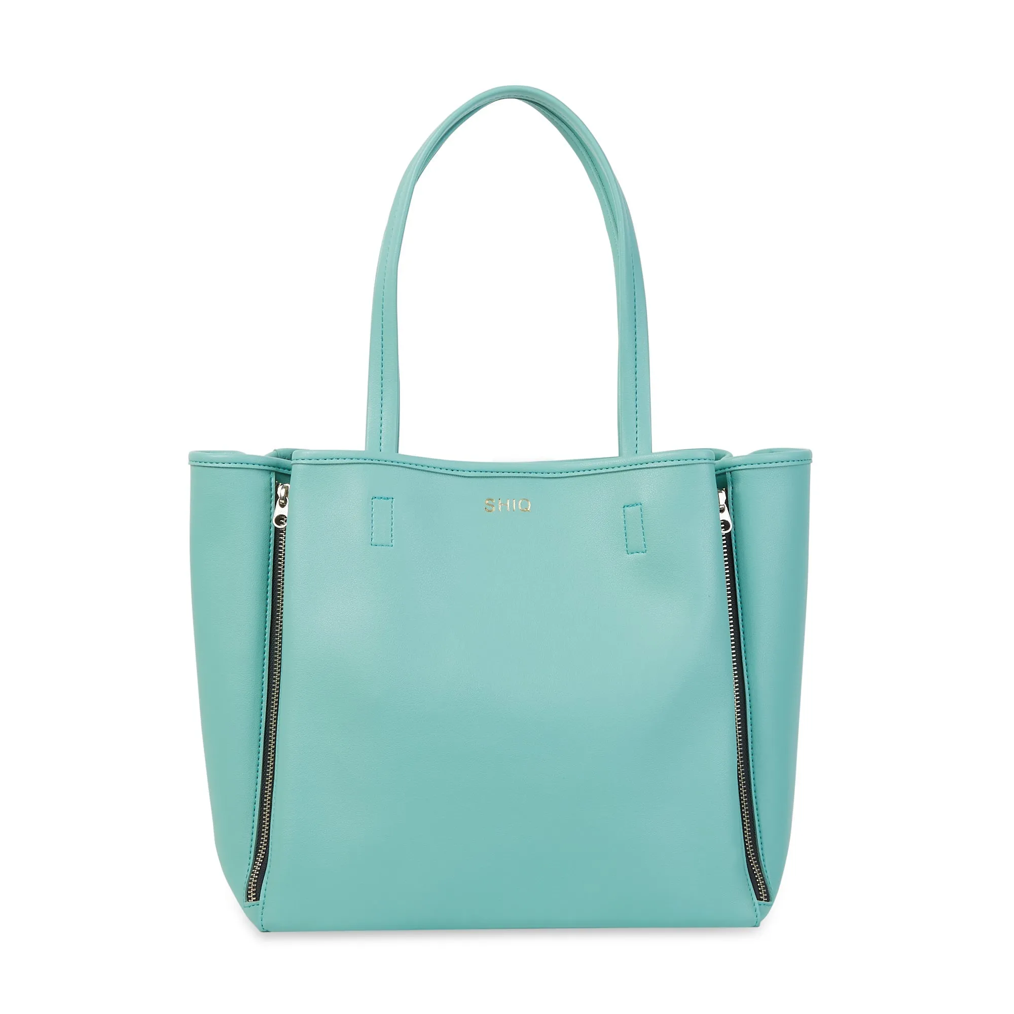 GAL VEGAN LEATHER TOTE BAG SEA GREEN