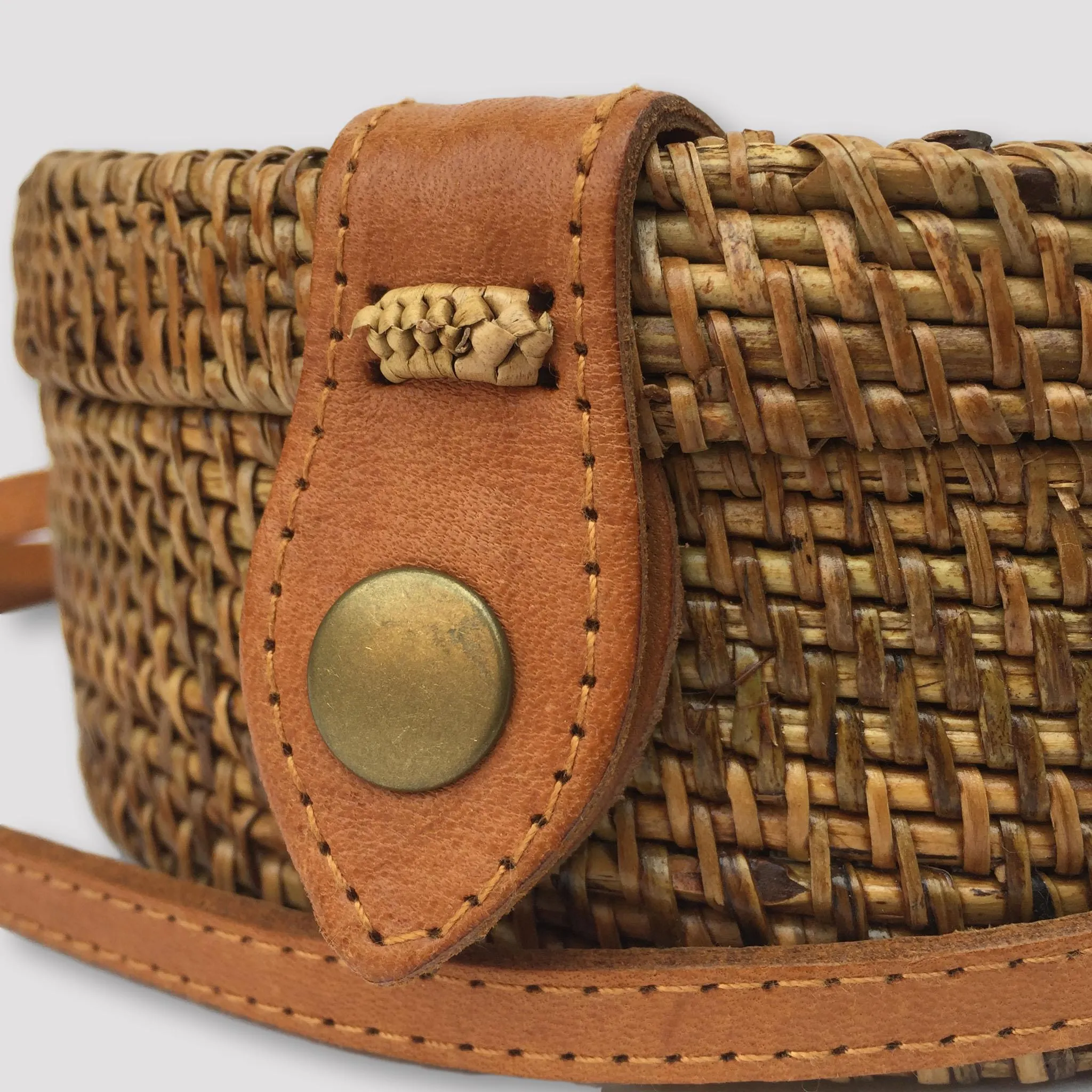 Hand Woven Rattan Bag with Batik Lining