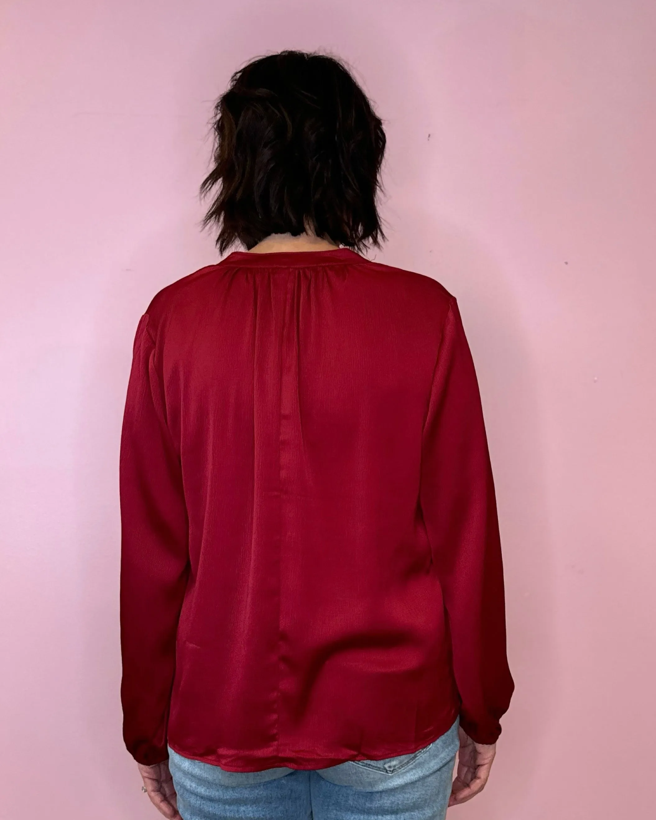 Here For The Party Burgundy Blouse