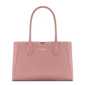 Honoré Cloe Midi pink calfskin leather handbag