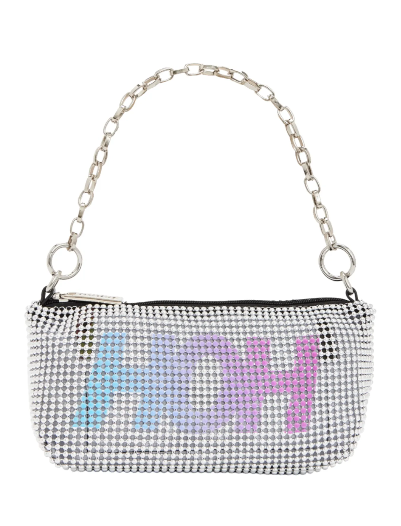 House Of Holland Silver Crossbody Bag with HOH Print