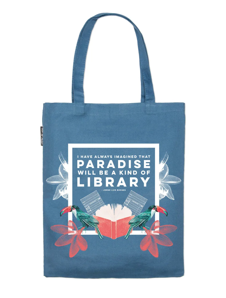 Optimal title: Exclusive Jorge Luis Borges Paradise Library Tote Bag