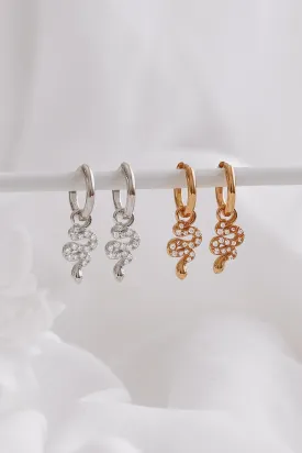 Kai - Sterling Silver Snake Hoop Earrings