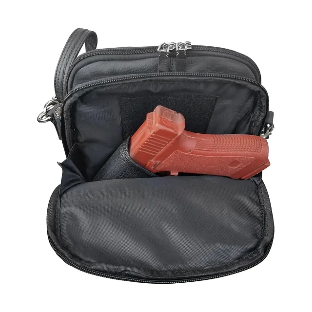 Leather Square Lockable Concealed Carry Purse by Roma