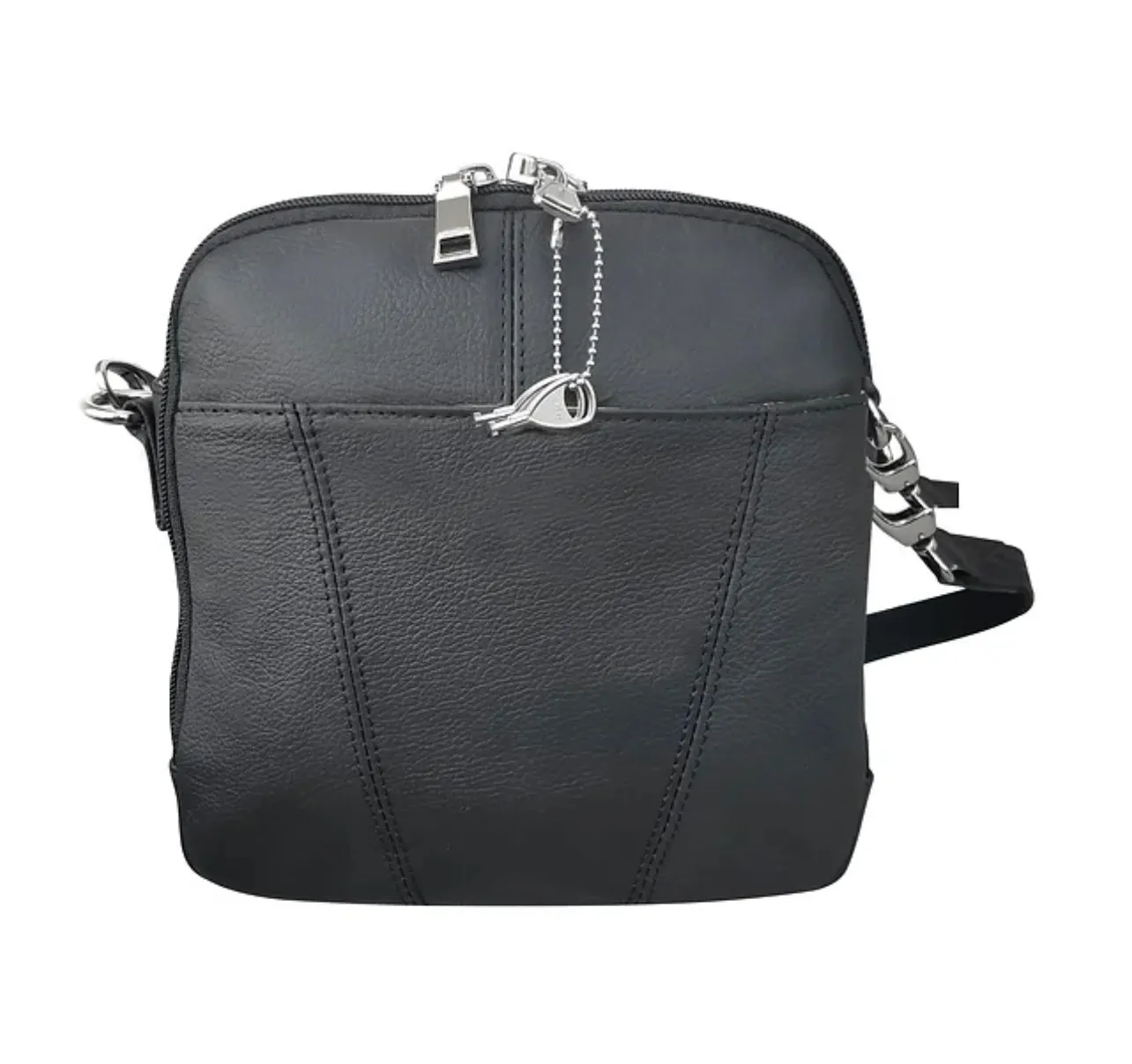 Leather Square Lockable Concealed Carry Purse by Roma