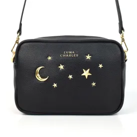 Maya Star Studded Crossbody Bag - Black & Gold