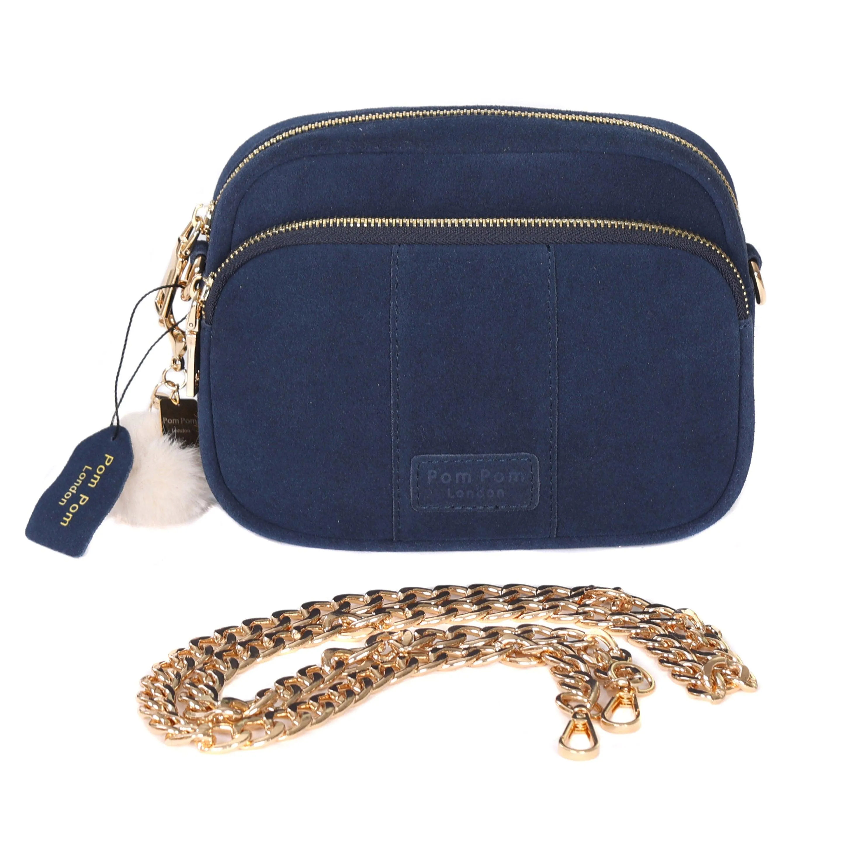 Mayfair Suede Bag Navy & Accessories