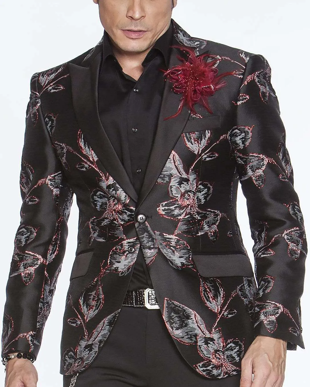 Men's Fashion Lapel Flower- Flower6 Wine