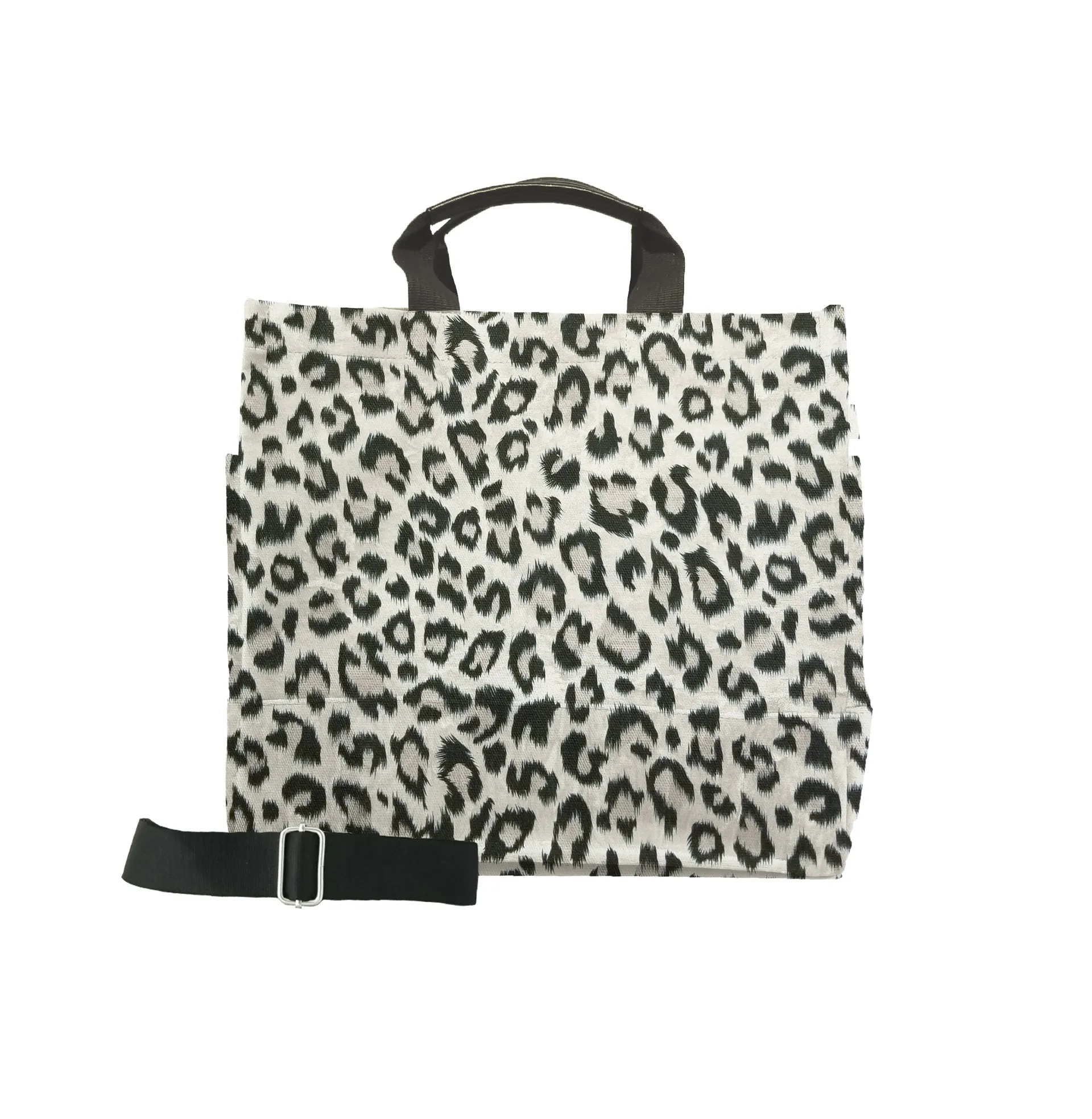 Monogram Split Letter: Leopard Luxe North South Bag