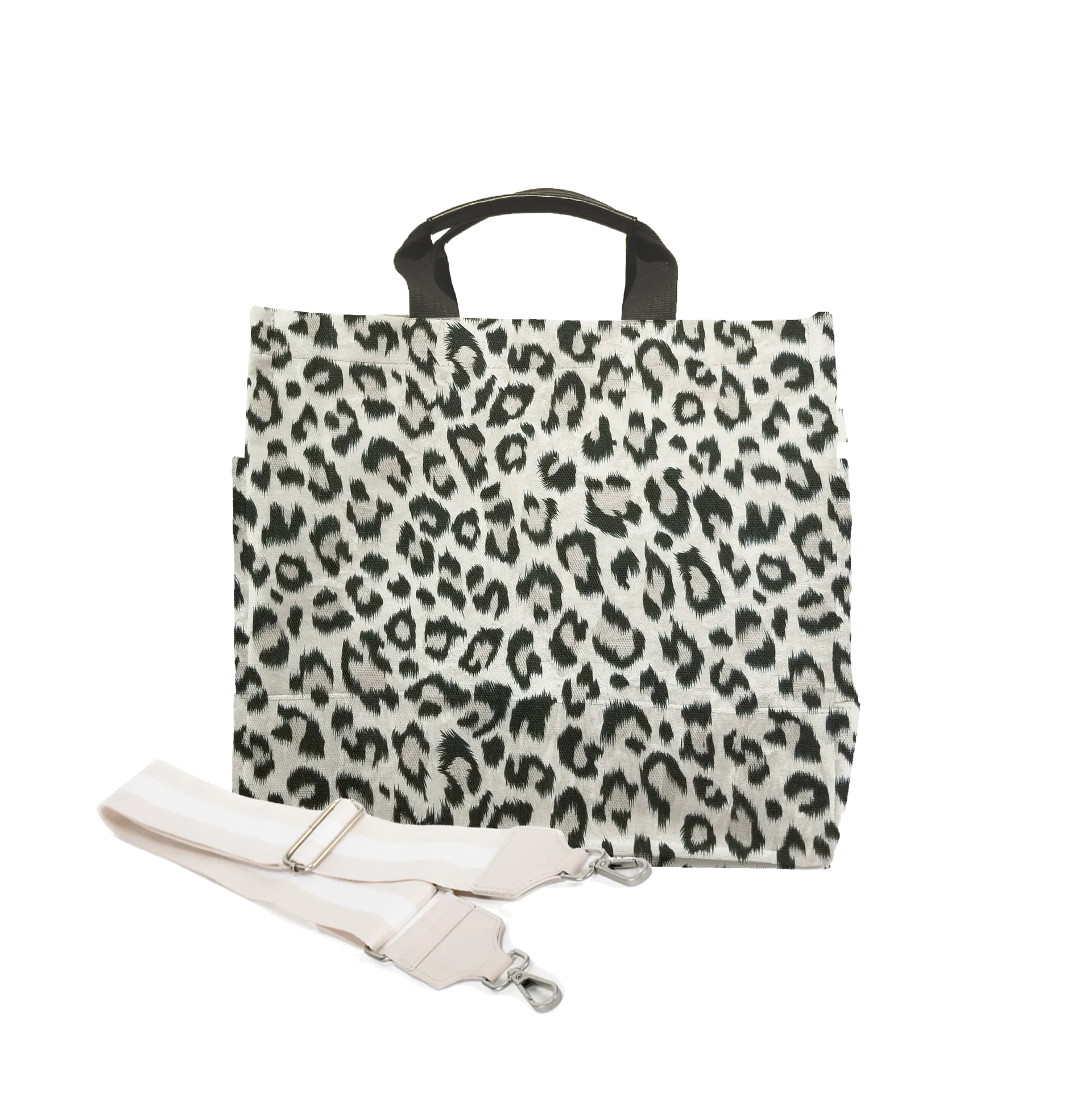 Monogram Split Letter: Leopard Luxe North South Bag