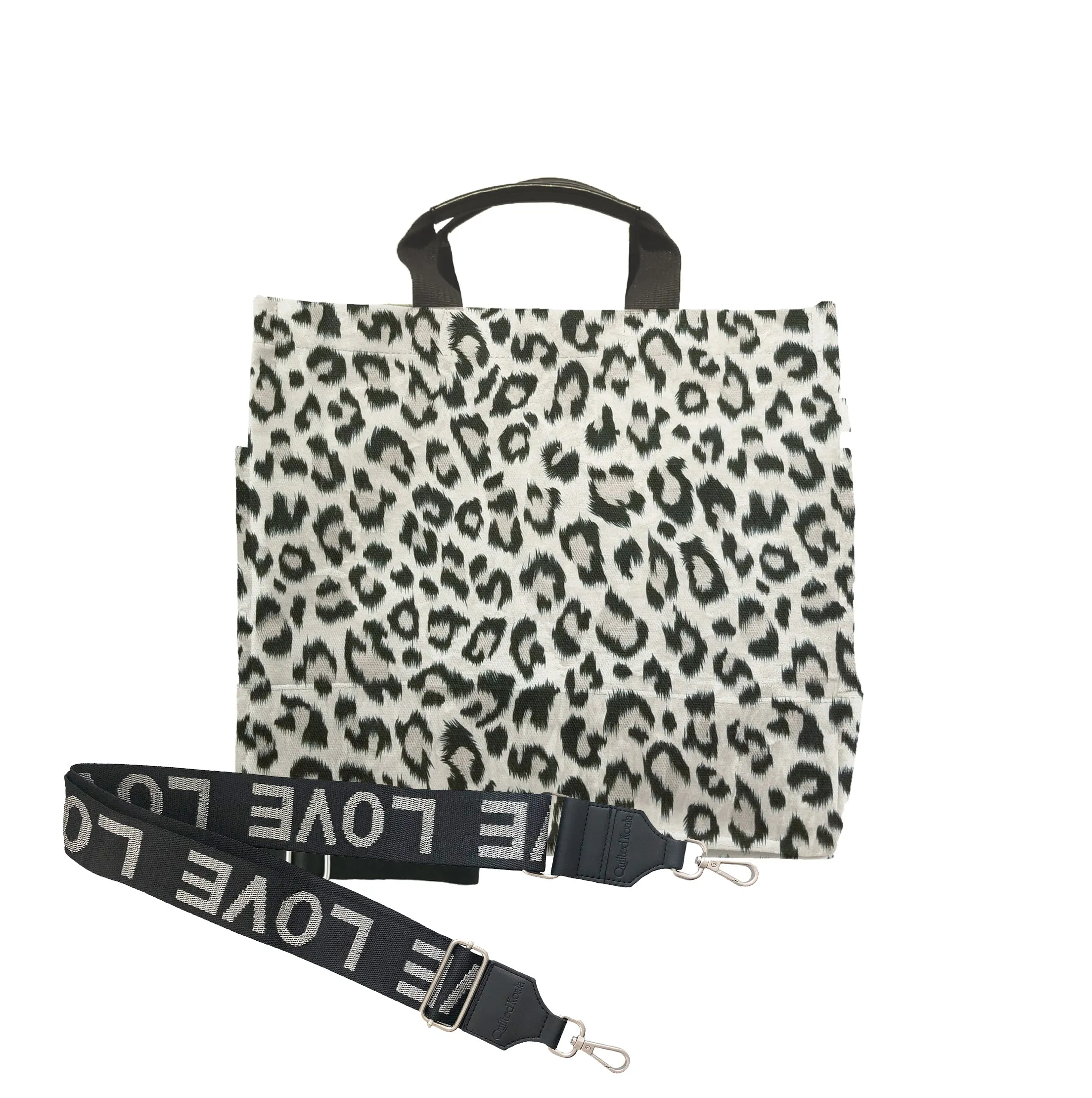 Monogram Split Letter: Leopard Luxe North South Bag