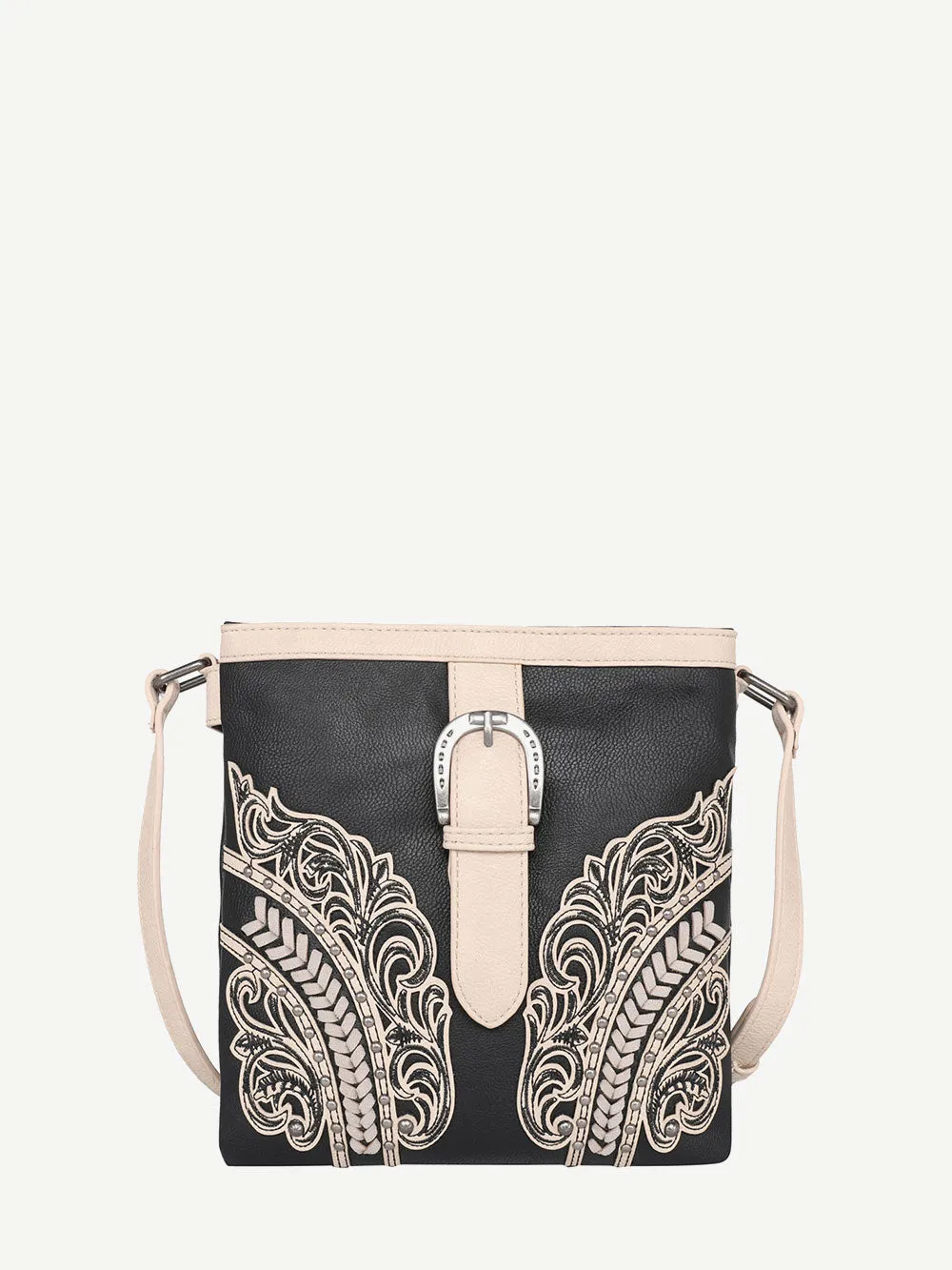 Montana West Cut-Out Floral Buckle Concealed Carry Crossbody