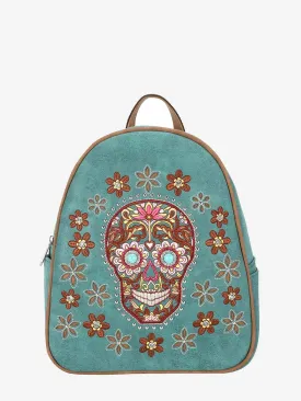 Montana West Embroidered Sugar Skull Collection Backpack