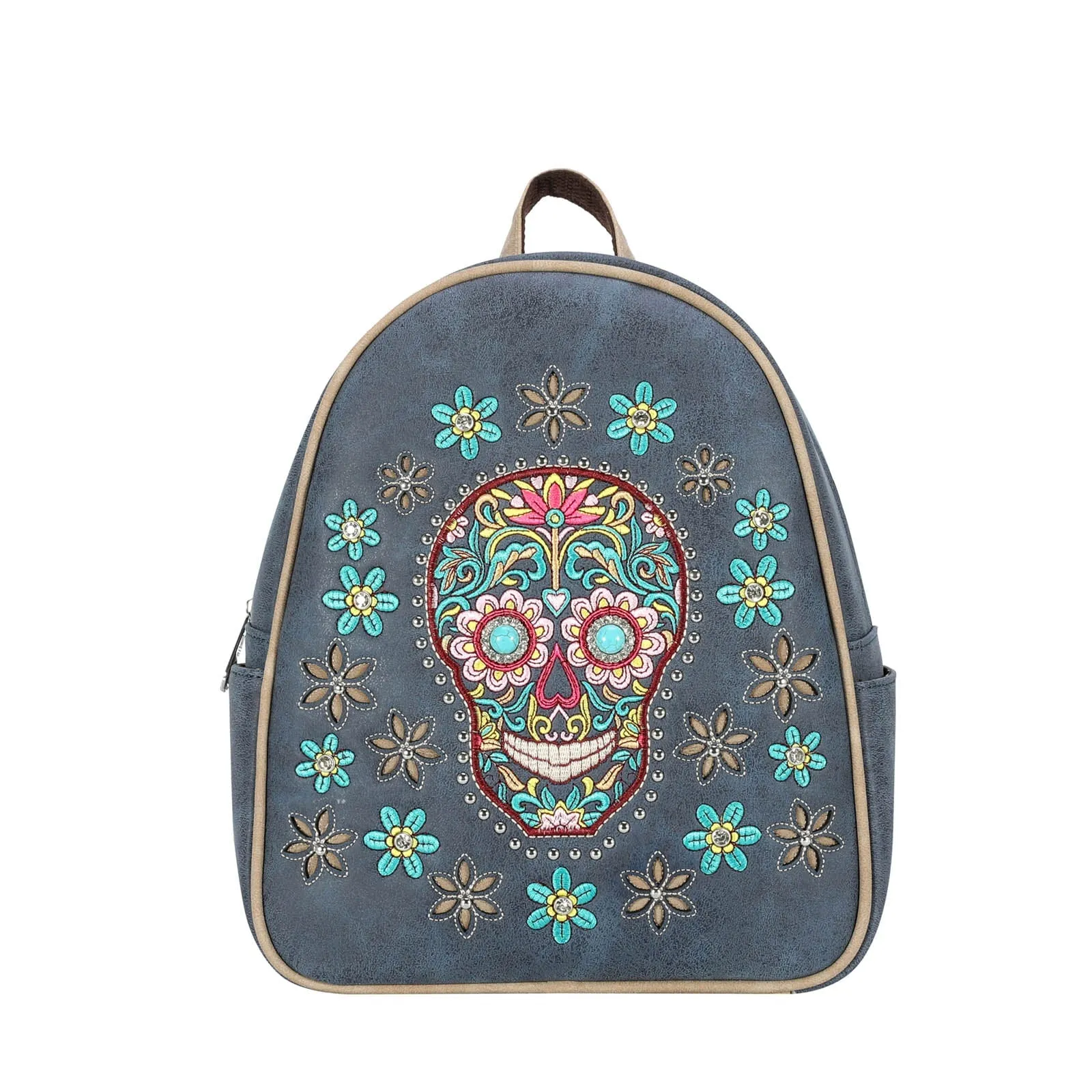 Montana West Embroidered Sugar Skull Collection Backpack