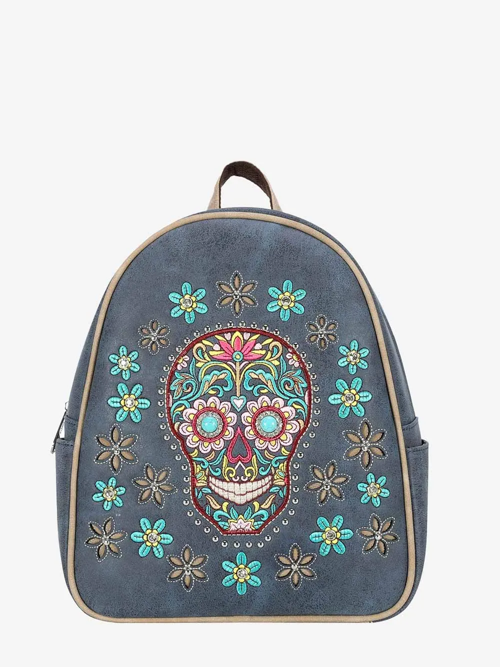 Montana West Embroidered Sugar Skull Collection Backpack