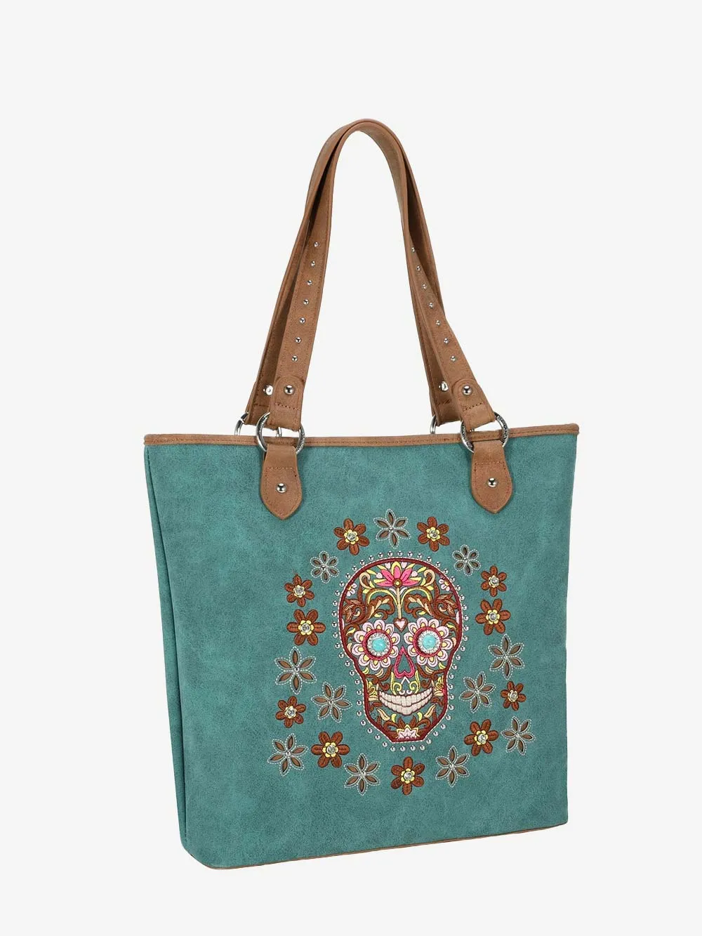 Montana West Embroidered Sugar Skull Concealed Carry Tote