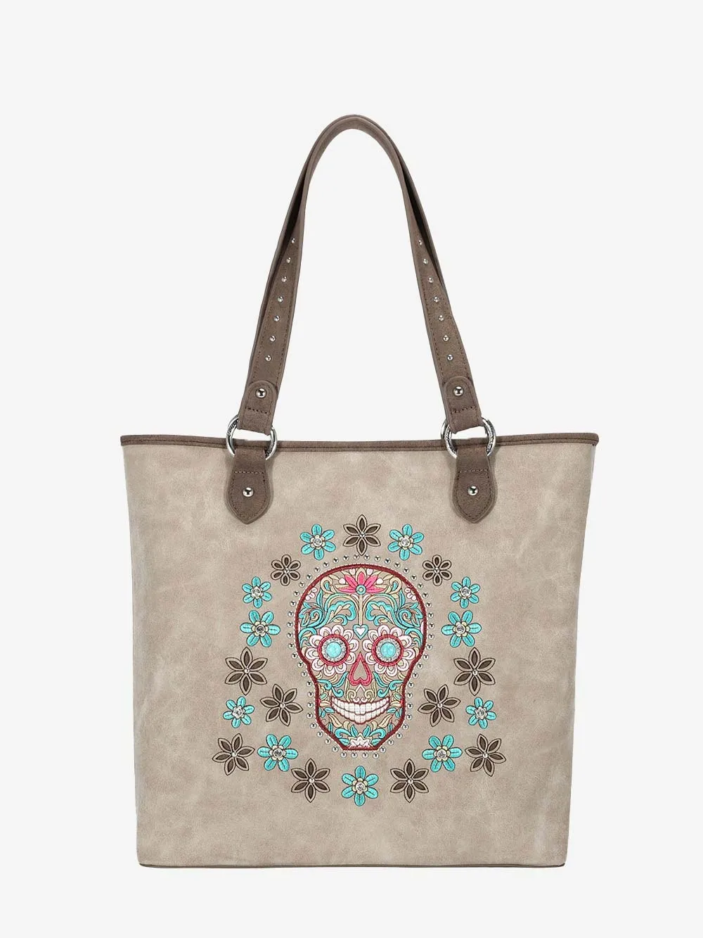 Montana West Embroidered Sugar Skull Concealed Carry Tote