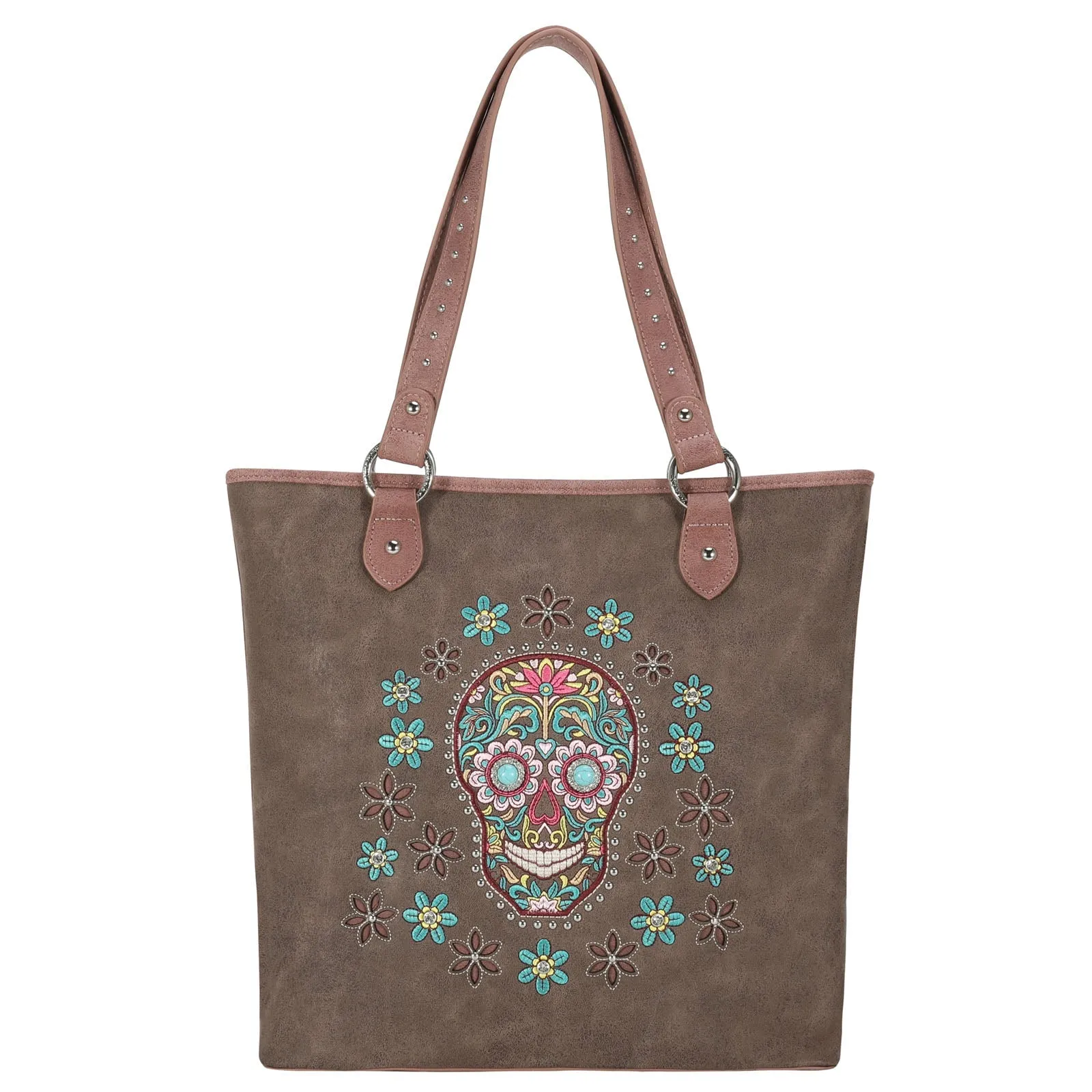 Montana West Embroidered Sugar Skull Concealed Carry Tote