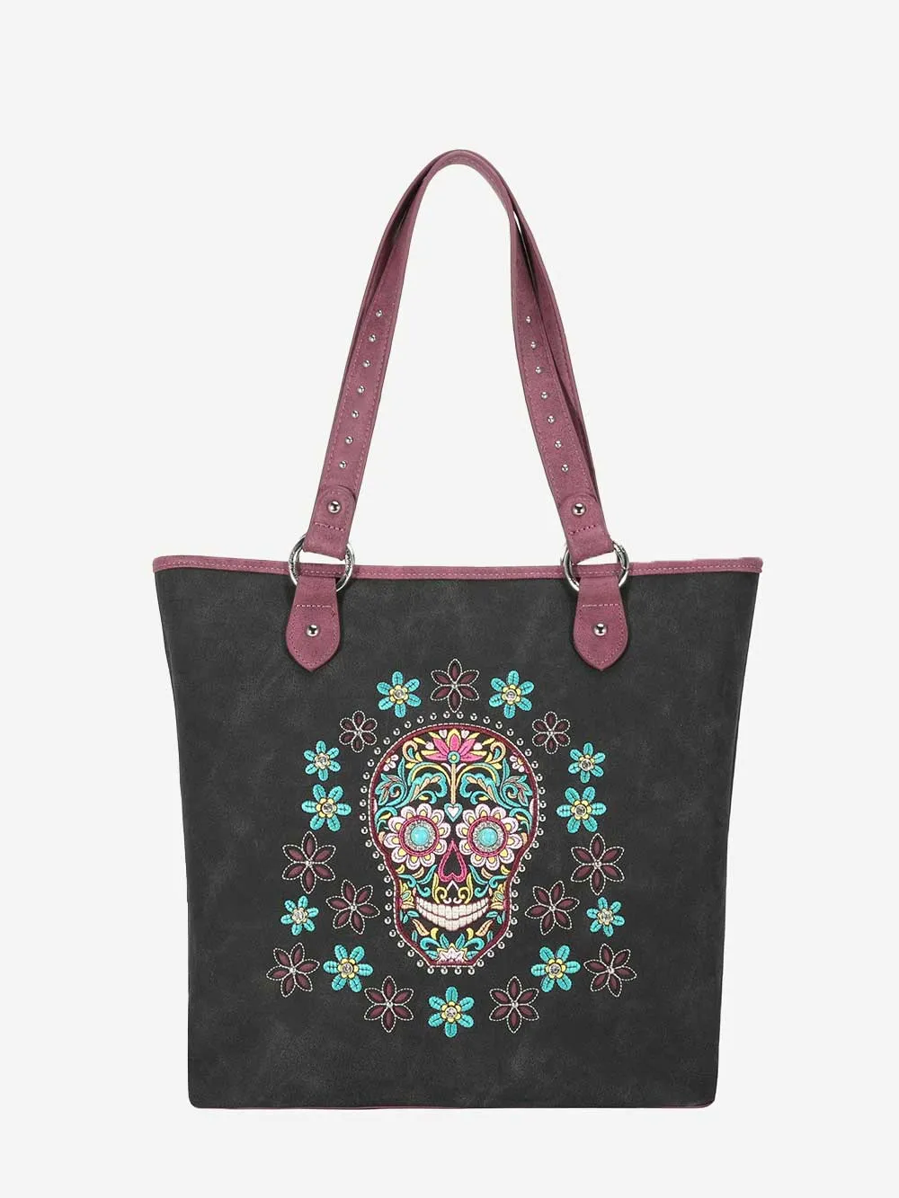 Montana West Embroidered Sugar Skull Concealed Carry Tote