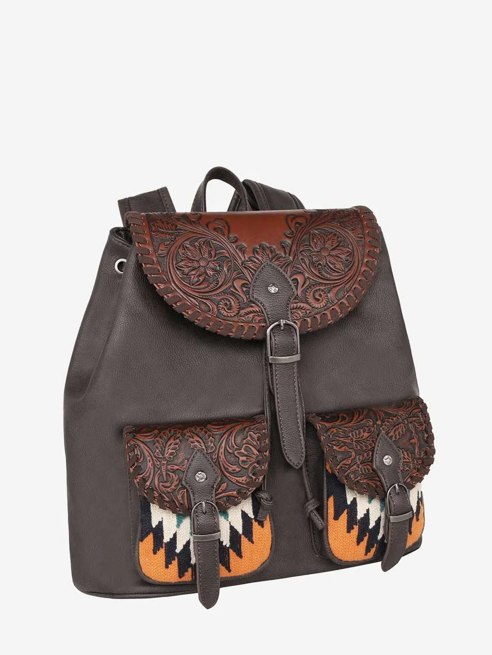 Montana West Floral Tooled Graphic Drawstring Backpack