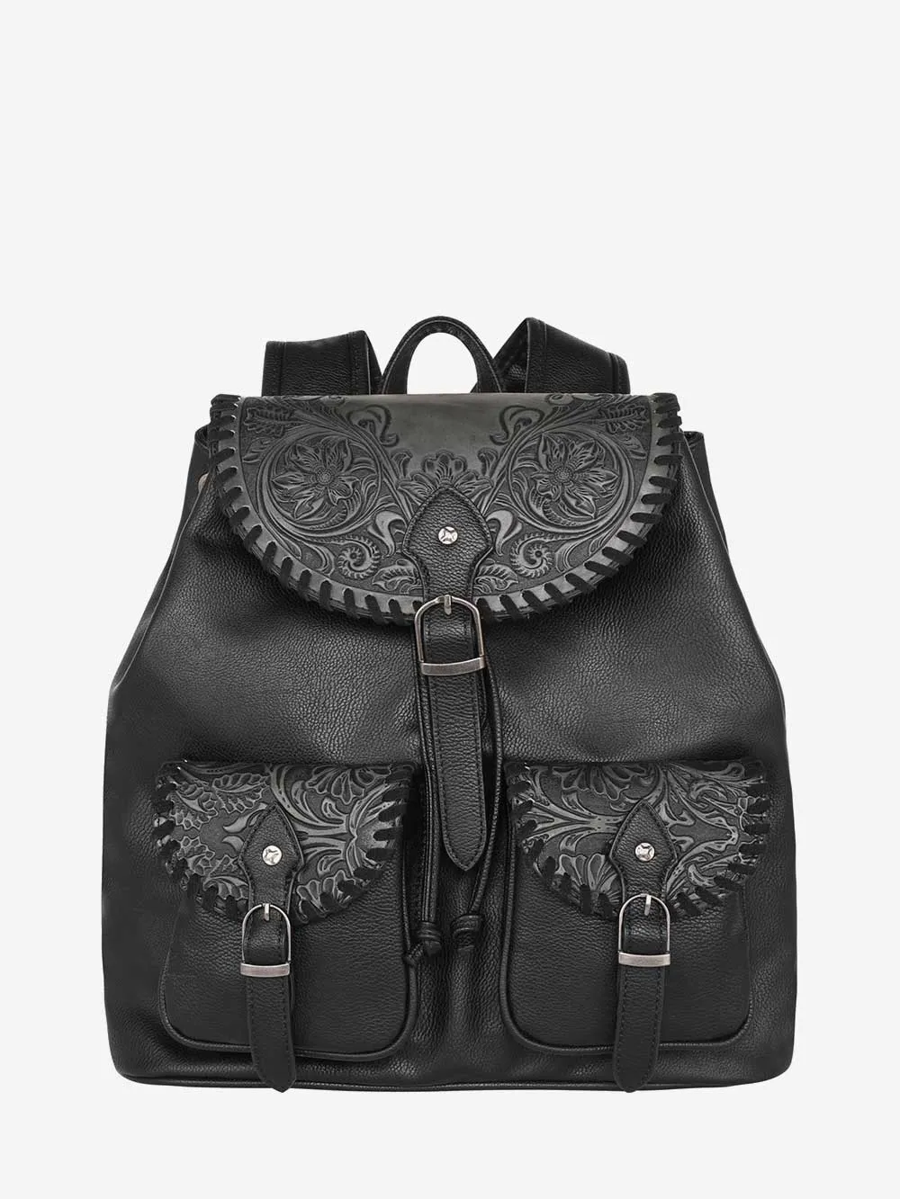 Montana West Floral Tooled Graphic Drawstring Backpack