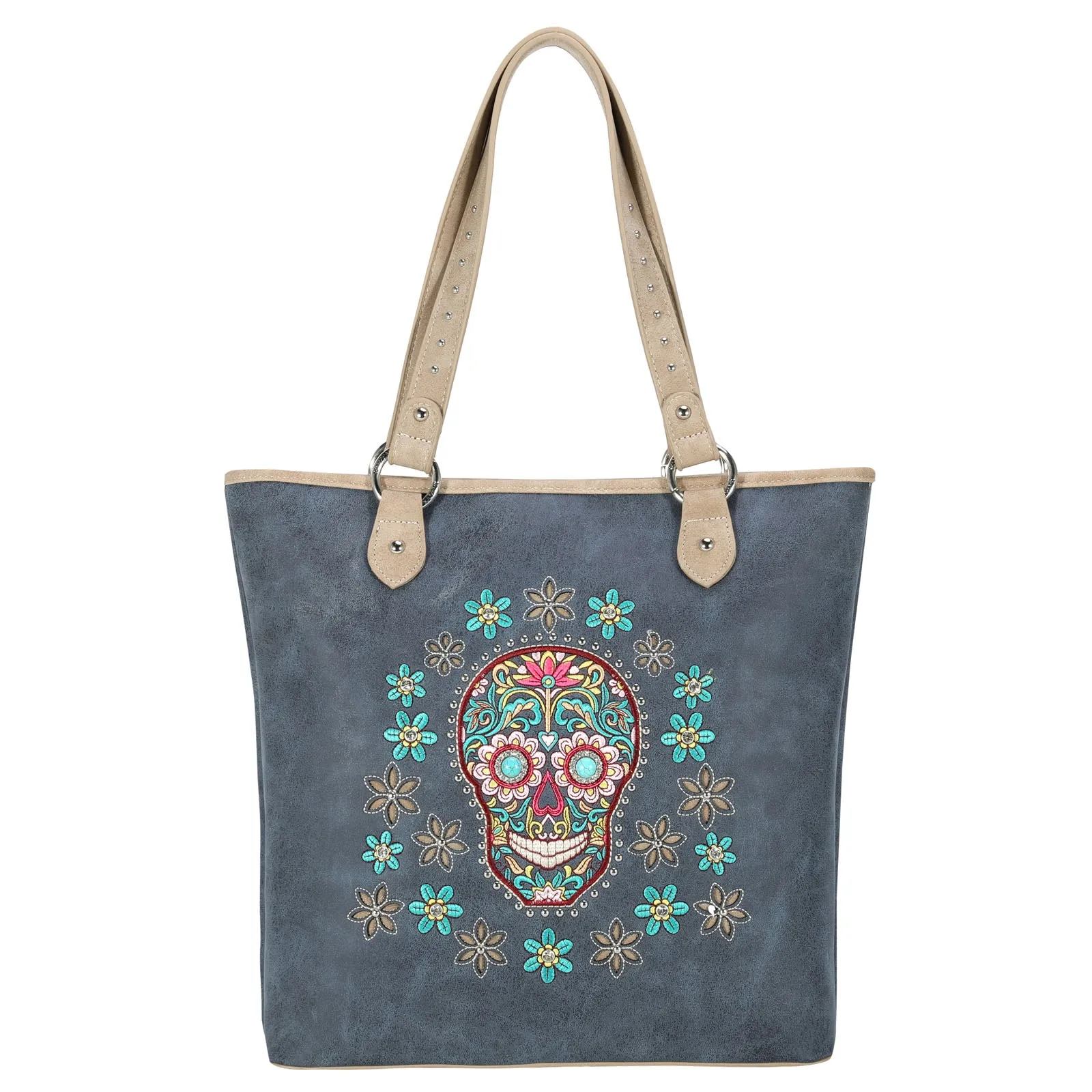 MW1121G-8113 Montana West Sugar Skull Collection Concealed Carry Tote