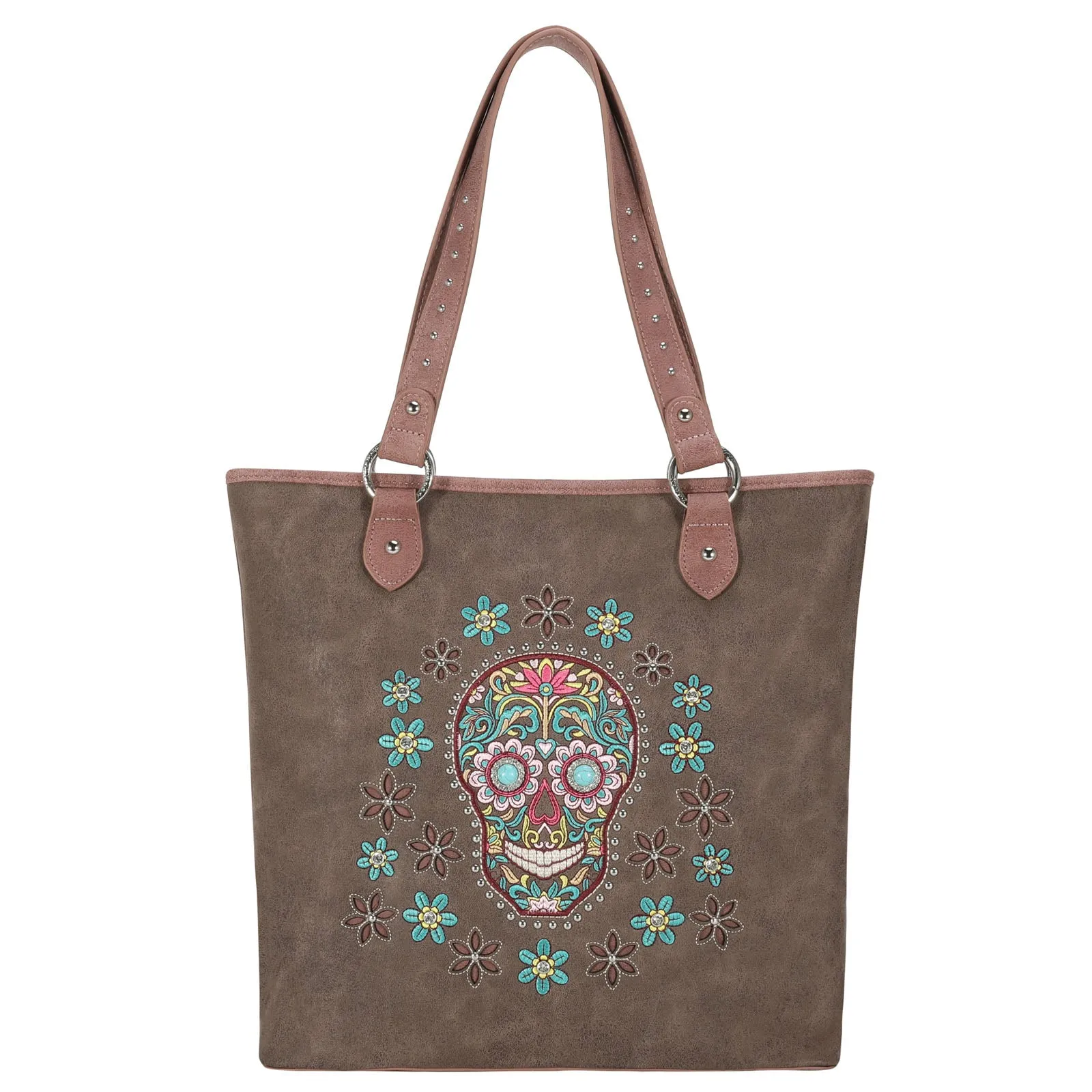 MW1121G-8113 Montana West Sugar Skull Collection Concealed Carry Tote