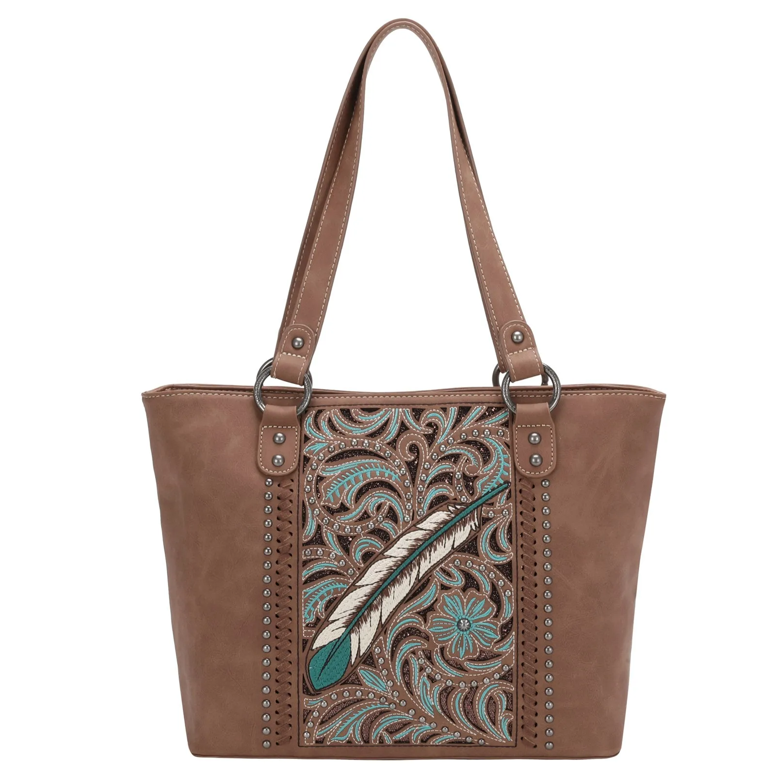 MW1133G-8317 Montana West Embroidered Collection Concealed Carry Tote