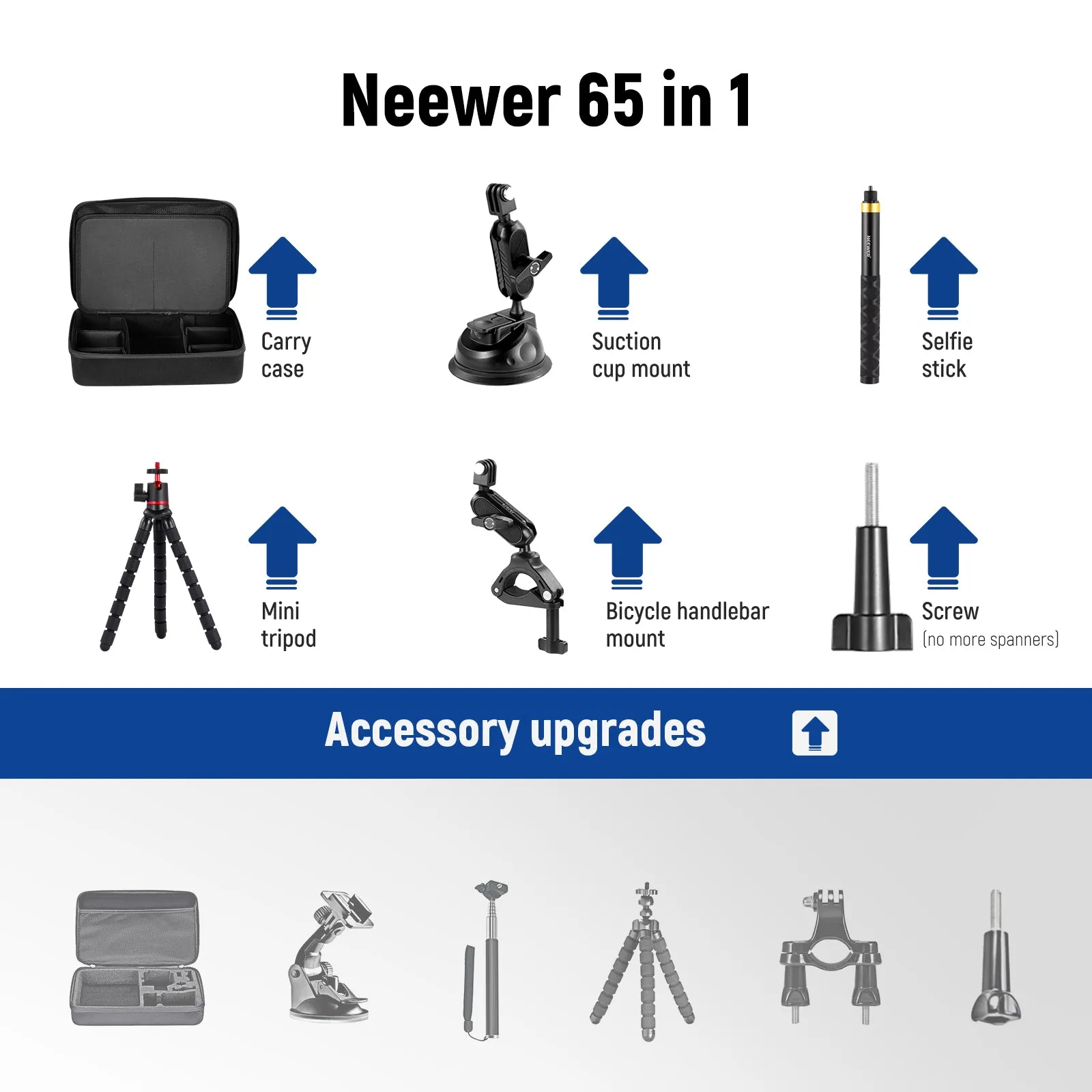 NEEWER 65 in 1 Action Camera Accessory Kit