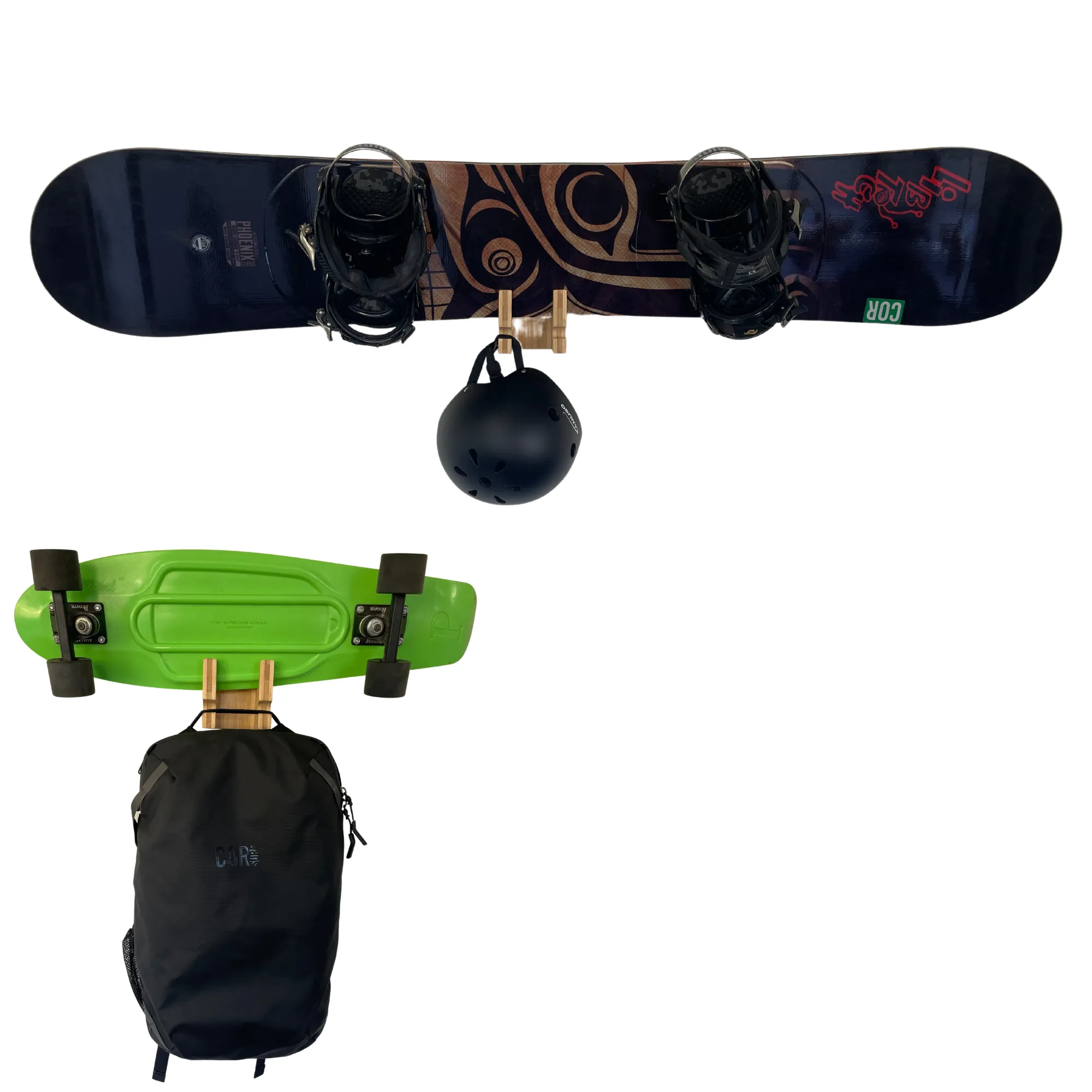 NEW! Bamboo Skate & Snowboard Wall Rack