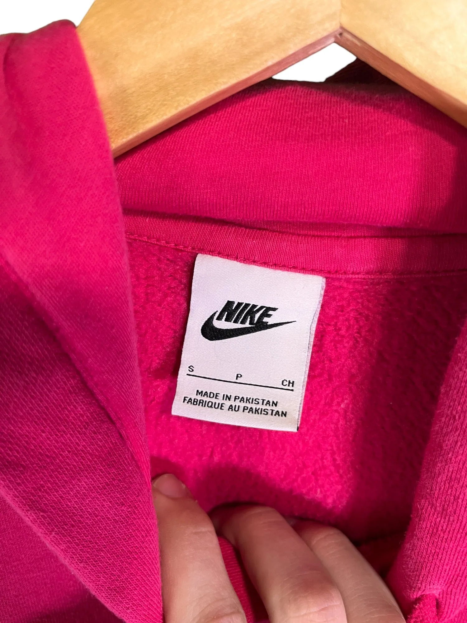 Nike Classic Swoosh Futura Logo Pink Hoodie Size Small