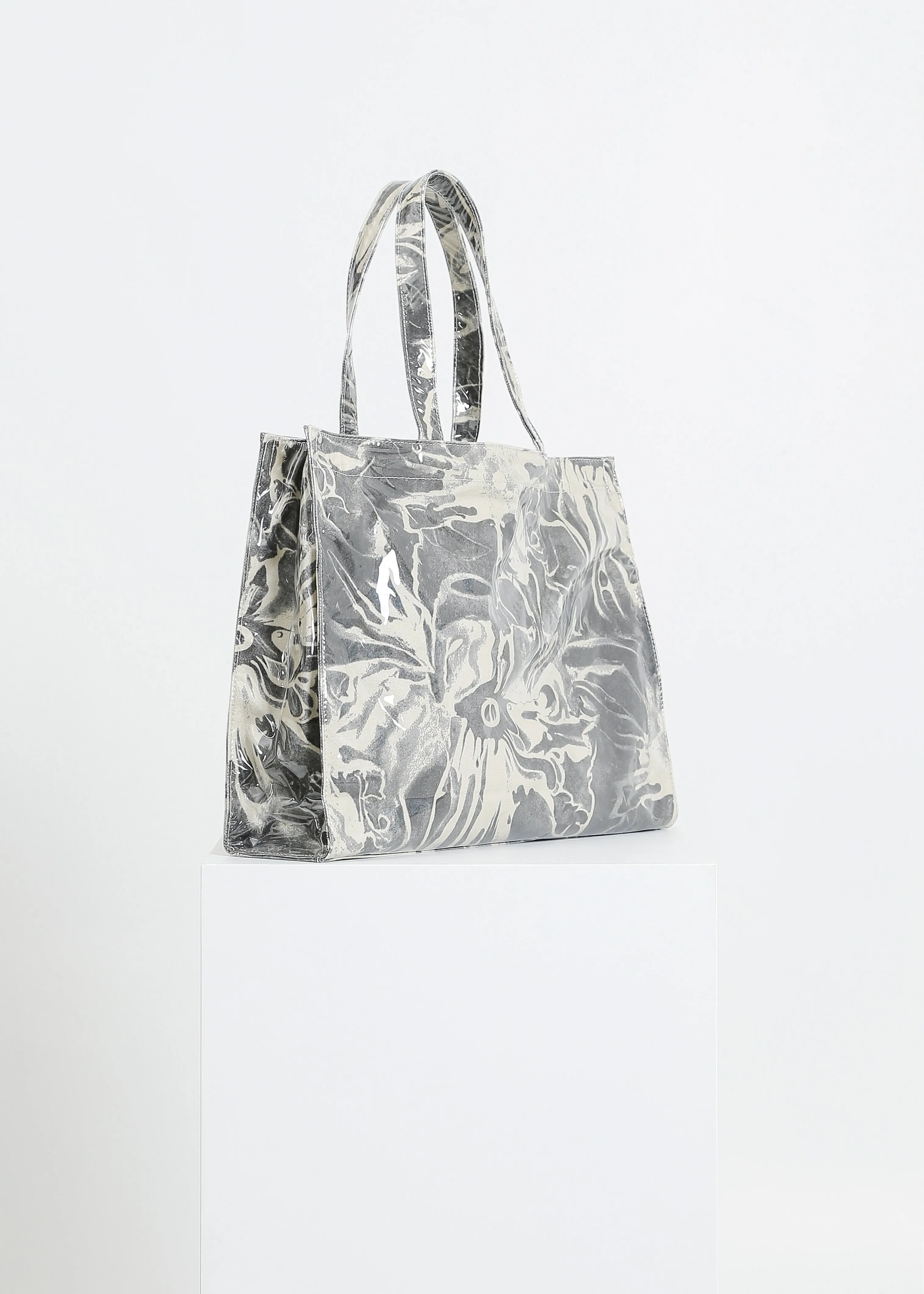 OLENA TOTE	 / BONE-BLACK