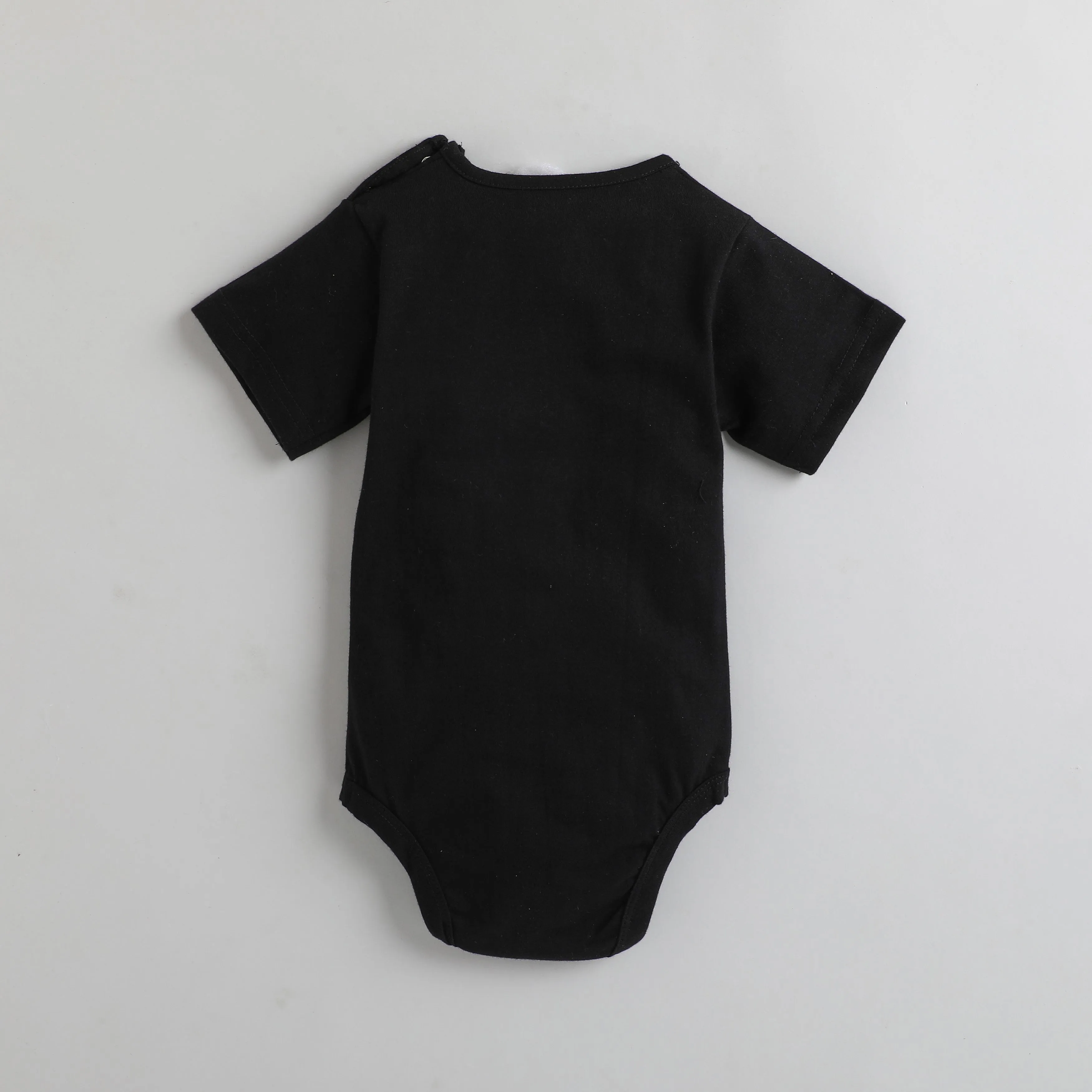 Polka Tots Half Sleeves I Love Dad Antibacterial Fabric Onesie - Black