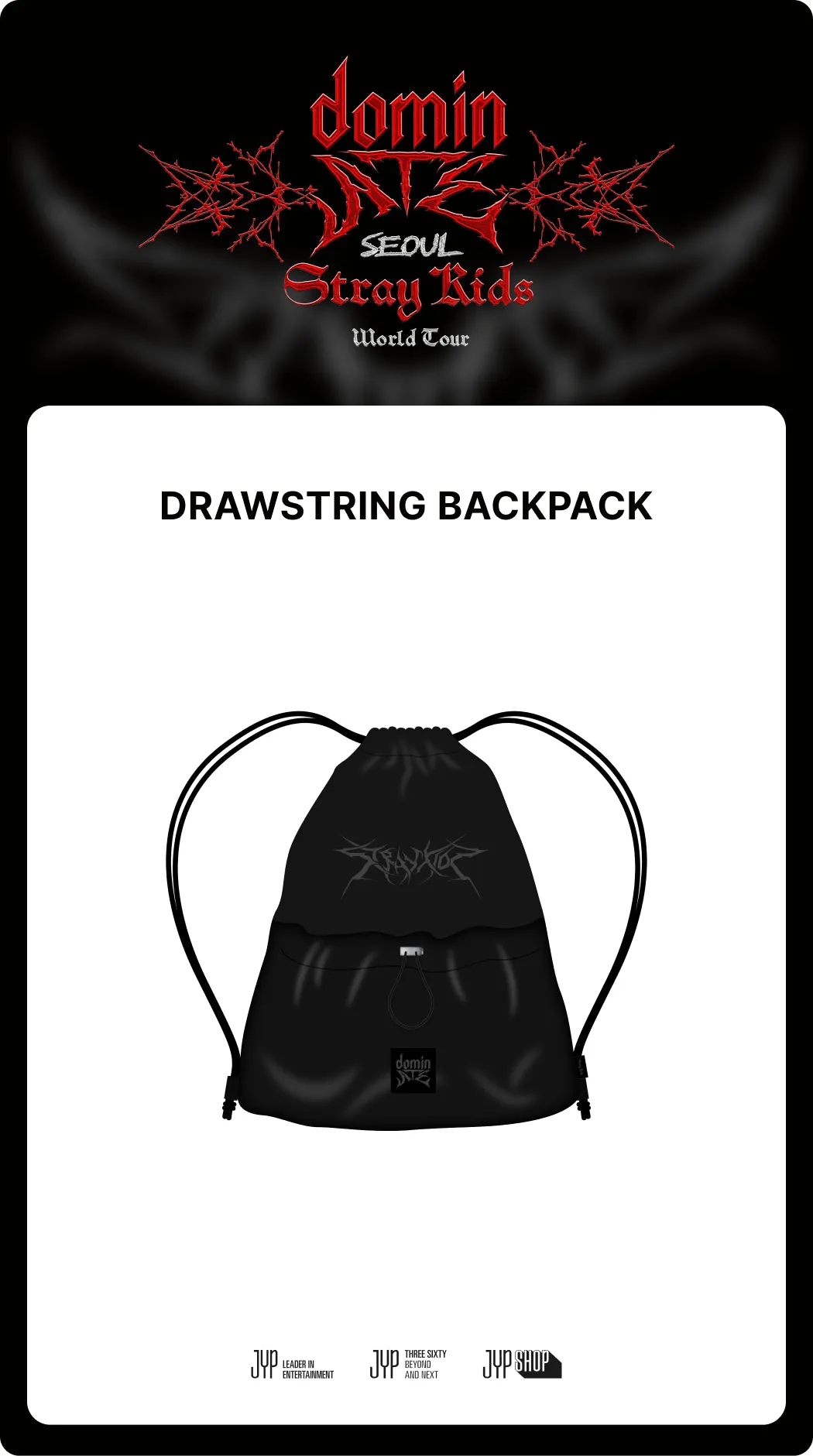 (PRE-ORDER) Stray Kids - [dominATE SEOUL] OFFICIAL MD DRAWSTRING BACKPACK