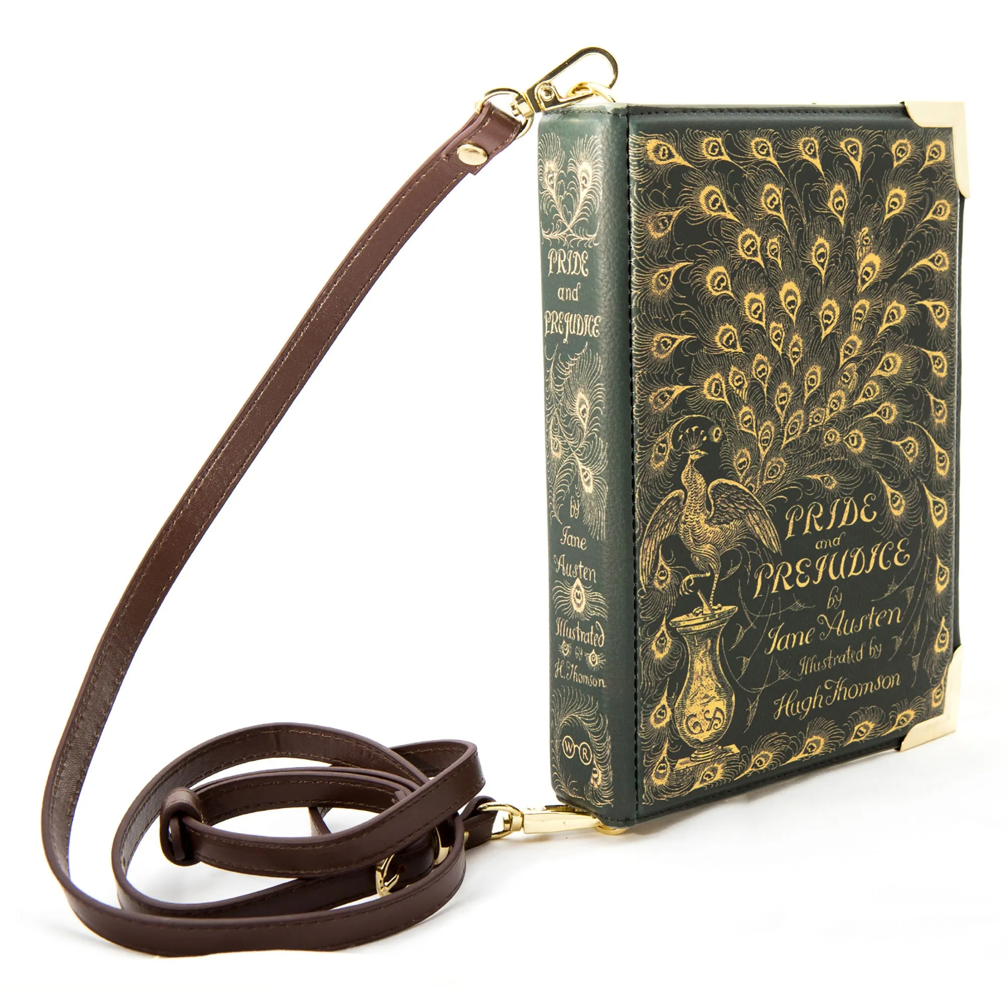 Pride and Prejudice Green Book Handbag Crossbody Purse