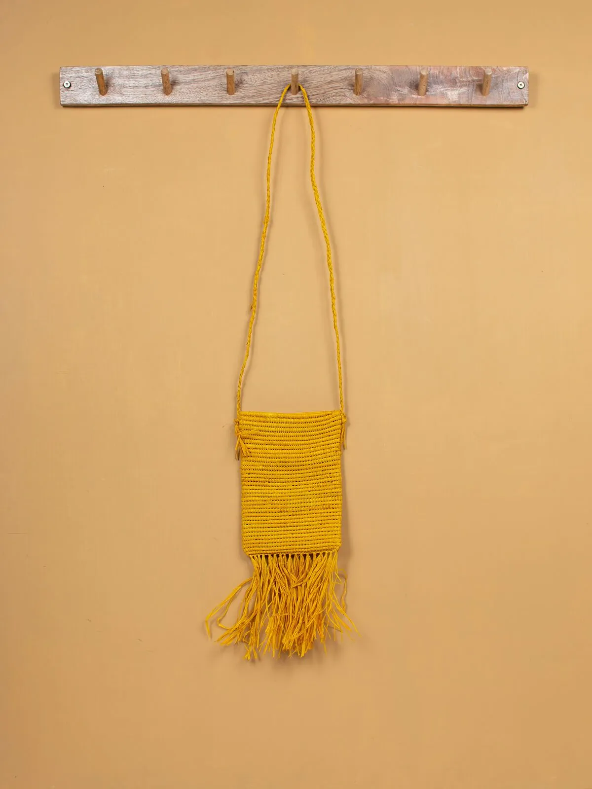 Raffia Tassel Bag, Medium (Sample)