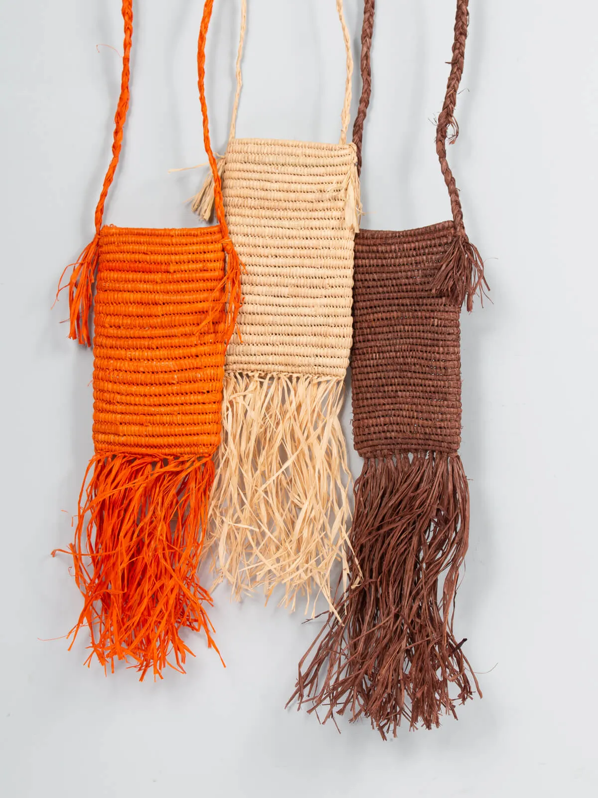 Raffia Tassel Bag, Medium (Sample)